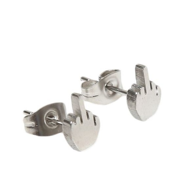 5/$24 ♥️ Pair of Middle Finger Post Earrings - Picture 2 of 8